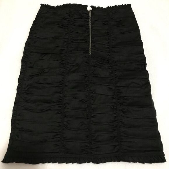 BCBGMaxazria Pencil Skirt Black Satin Wonen - Picture 2 of 7